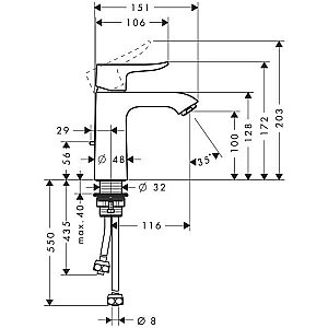Смеситель для раковины Hansgrohe Metris 31074000 купить в интернет-магазине сантехники Sanbest
