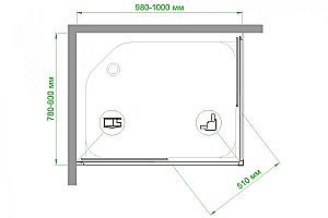 Душевой уголок Royal Bath RB8100HPD-T-CH 100х80 прозрачный купить в интернет-магазине Sanbest