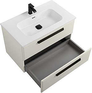 Тумба с раковиной Cezares ECO-CER-N 80 ECO-CER-N-800-2C-SO-AS-P альпака брашированная для ванной в интернет-магазине Sanbest