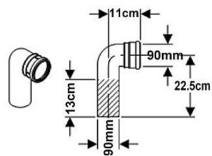 Отвод 90' Geberit 366.061.16.1 купить в интернет-магазине сантехники Sanbest