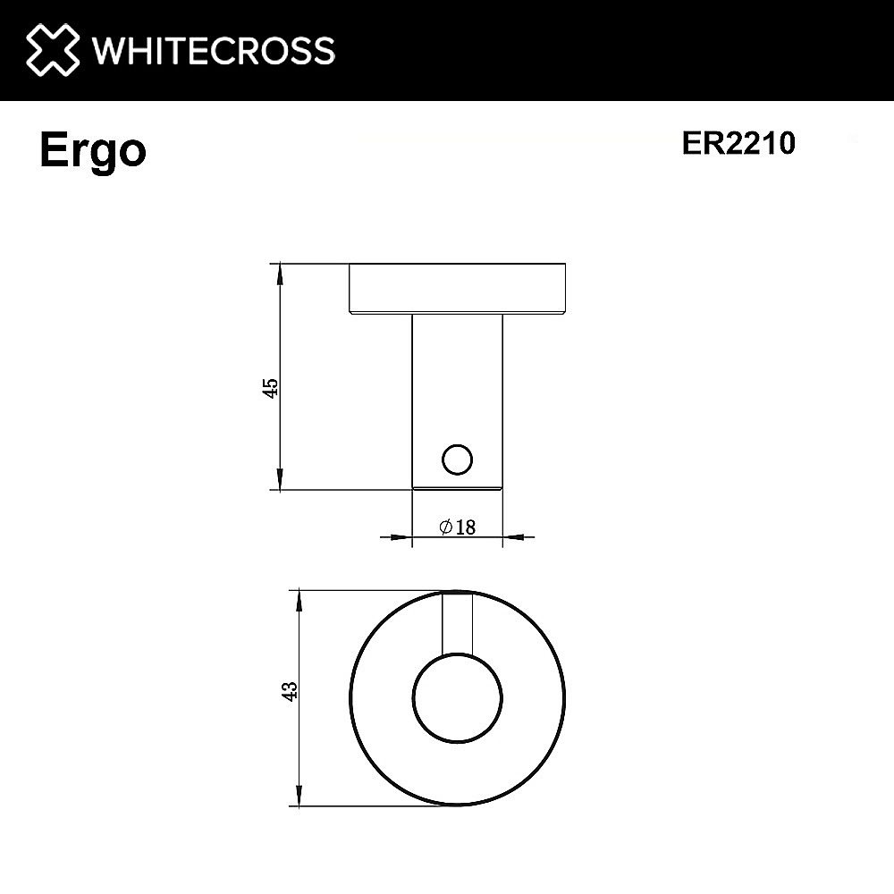 Крючок WhiteCross Ergo ER2210CPB брашированная медь купить в интернет-магазине сантехники Sanbest