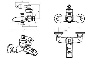 Смеситель для ванны Boheme Vogue Cristal 203-CRST купить в интернет-магазине сантехники Sanbest