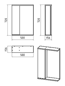 Зеркало со шкафом Misty Лира 50 П-Лир04050-013П белый в ванную от интернет-магазине сантехники Sanbest