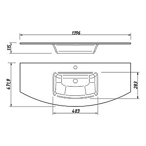 Тумба с раковиной Caprigo Legato 140 2 ящика/раковина стекло бланж для ванной в интернет-магазине Sanbest