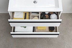 Тумба с раковиной Aquanet Lino 90 белая матовая для ванной в интернет-магазине Sanbest