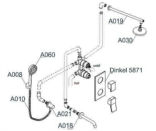Душевая система WasserKRAFT Dinkel 5800 A175819 купить в интернет-магазине сантехники Sanbest