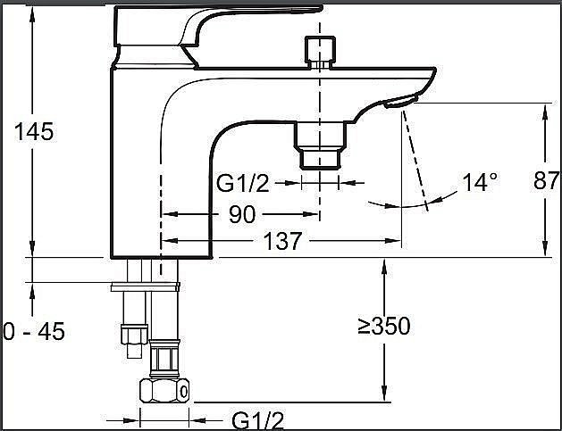 Смеситель для ванны Jacob Delafon ALEO+ E72321-CP купить в интернет-магазине сантехники Sanbest