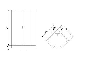 Душевой уголок Royal Bath RB90HK-C-BL-Practic 90х90 стекло рифленое/профиль черный купить в интернет-магазине Sanbest
