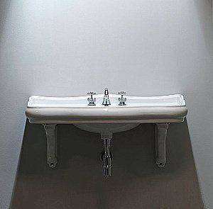 Раковина с керамическими держателями Kerasan Retro 100 105001*3+107901 белая купить в интернет-магазине Sanbest