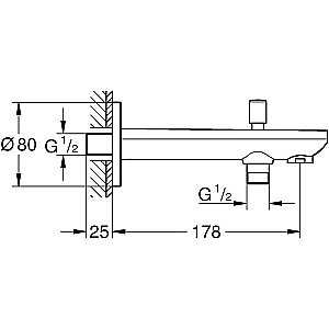 Излив для ванны Grohe BauContemporary 13390000 хром купить в интернет-магазине сантехники Sanbest