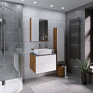 Тумба с раковиной подвесная Grossman AЛЬБА 106503 65 веллингтон/белая для ванной в интернет-магазине Sanbest