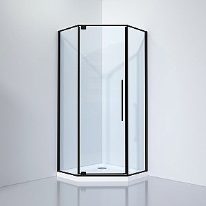 Душевой уголок Black&White Stellar Wind 8151000 100х100 стекло прозрачное/профиль черный матовый купить в интернет-магазине Sanbest