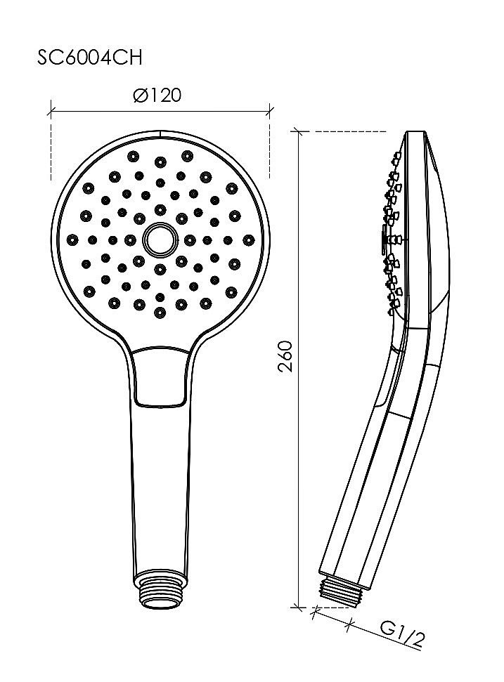 Душевая лейка Sancos Luna SC6004CH хром купить в интернет-магазине сантехники Sanbest