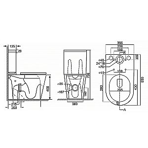 Унитаз напольный AZARIO Flin AZ-1363C безободковый, с бачком, с крышкой микролифт, глянцевый белый купить в интернет-магазине Sanbest