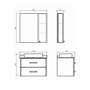Зеркало со шкафом Comforty Амстердам 75 в ванную от интернет-магазине сантехники Sanbest