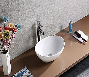 Раковина накладная Ceramalux N 40,5 7138 белая купить в интернет-магазине Sanbest