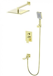 Душевая система встраиваемая WONZON & WOGHAND CUBE, Брашированное золото (WW-88939016- BG) купить в интернет-магазине сантехники Sanbest