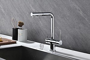 Смеситель для кухни Paulmark Serpentine Se213222-CR хром купить в интернет-магазине сантехники Sanbest