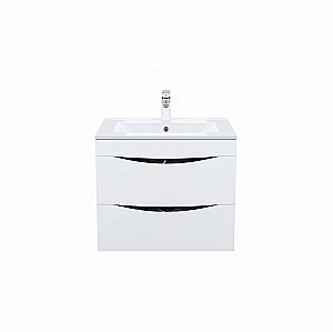 Тумба с раковиной Iddis Cloud CLO60B0i95K 60 белая матовая/черный мрамор для ванной в интернет-магазине Sanbest