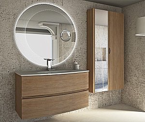 Тумба с раковиной Cezares ELETTRA 100 55527+50195 Rovere tabacco для ванной в интернет-магазине Sanbest
