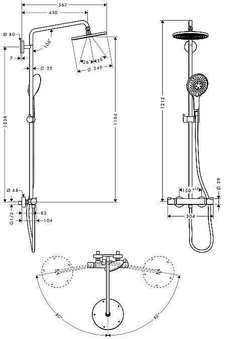 Душевая система Hansgrohe Raindance 27115000 купить в интернет-магазине сантехники Sanbest