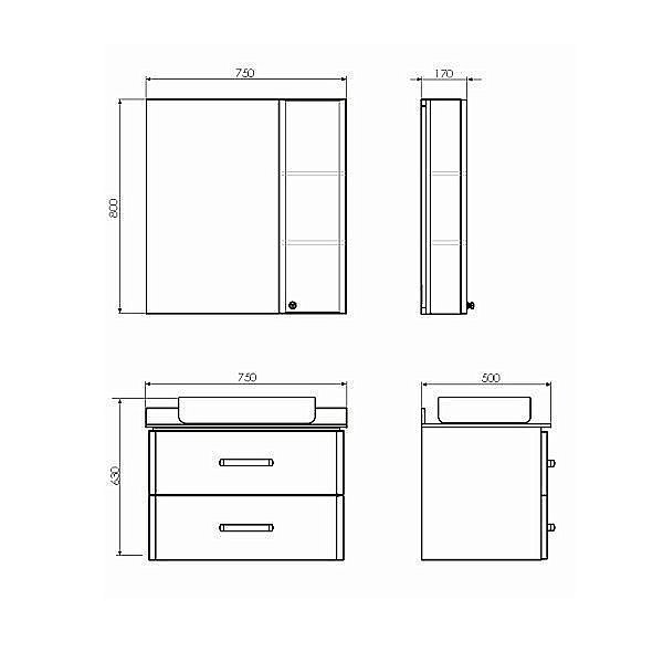 Зеркало со шкафом Comforty Амстердам 75 в ванную от интернет-магазине сантехники Sanbest