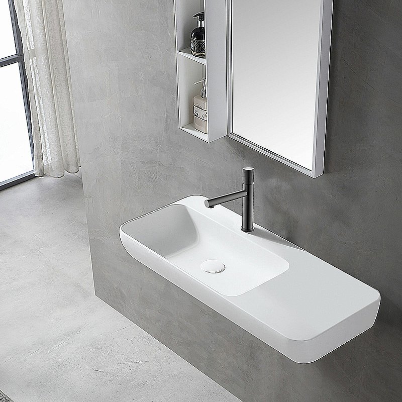 Смеситель для раковины Vincea Groove VBF-4G1GM вороненая сталь купить в интернет-магазине сантехники Sanbest