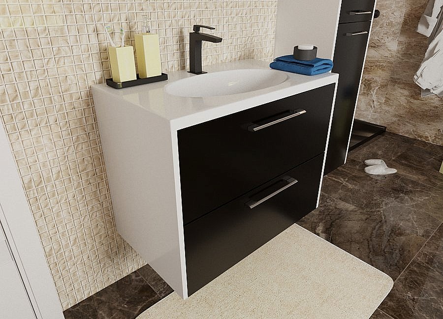 Тумба с раковиной Эстет Vegas 60 белая для ванной в интернет-магазине Sanbest