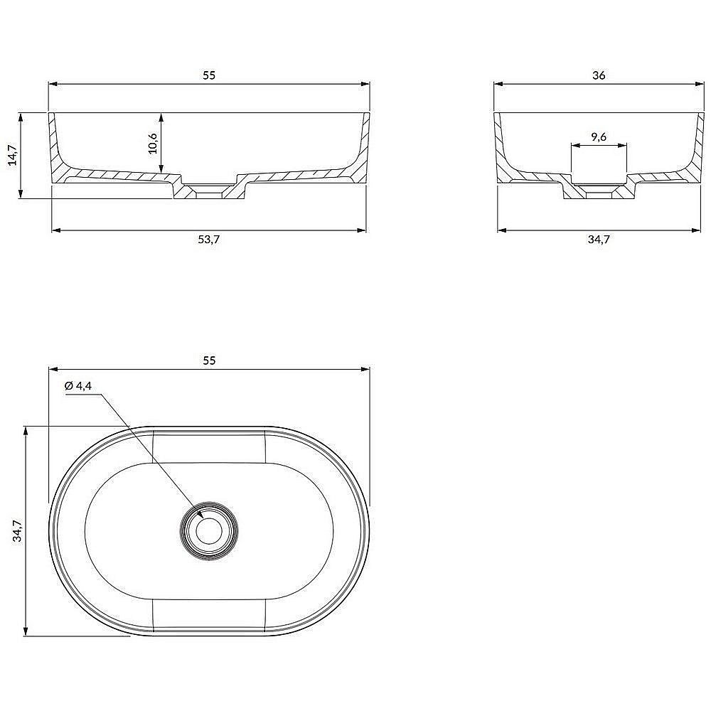 Раковина накладная OMNIRES OVO M+ 55 оливковая купить в интернет-магазине Sanbest