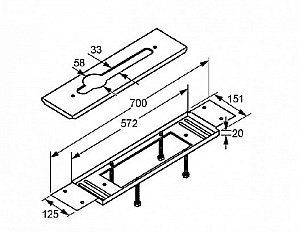 Скрытая монтажная часть Kludi Rotexa 7614946-00 для смесителя на 3 отверстия купить в интернет-магазине сантехники Sanbest
