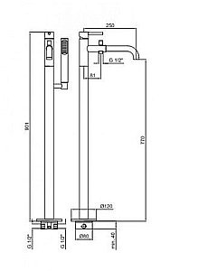 Смеситель для ванны с душем Webert Elio EL851101345 купить в интернет-магазине сантехники Sanbest