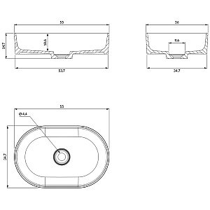 Раковина накладная OMNIRES OVO M+ 55 оливковая купить в интернет-магазине Sanbest