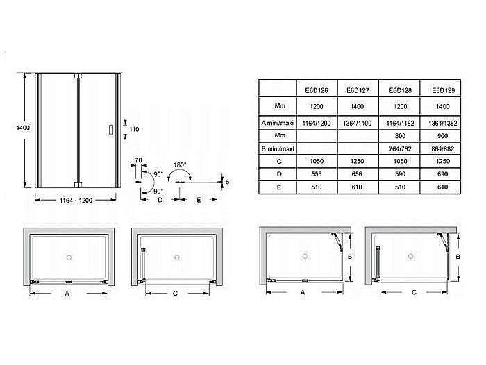 Шторка для ванны Jacob Delafon 140х90 купить в интернет-магазине Sanbest