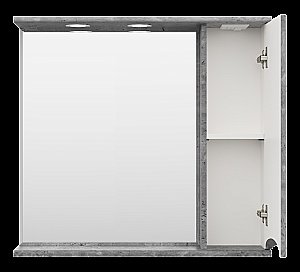 Зеркало со шкафом Misty Атлантик 80 П-Атл-4080-050 серый камень в ванную от интернет-магазине сантехники Sanbest