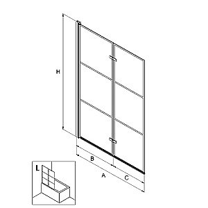 Шторка для ванны NEW TRENDY SUPERIA BLACK 100 прозрачная/профиль черный купить в интернет-магазине Sanbest