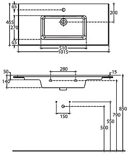 Раковина встраиваемая Allen Brau Fantasy 101,5 4.11027.20 белая купить в интернет-магазине Sanbest