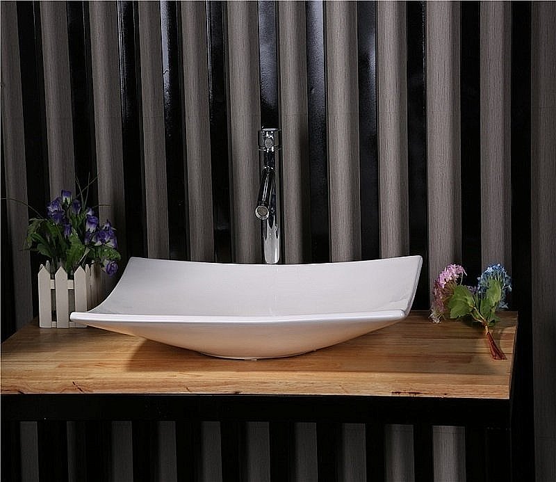 Раковина накладная Ceramalux N 60 78123А белая купить в интернет-магазине Sanbest