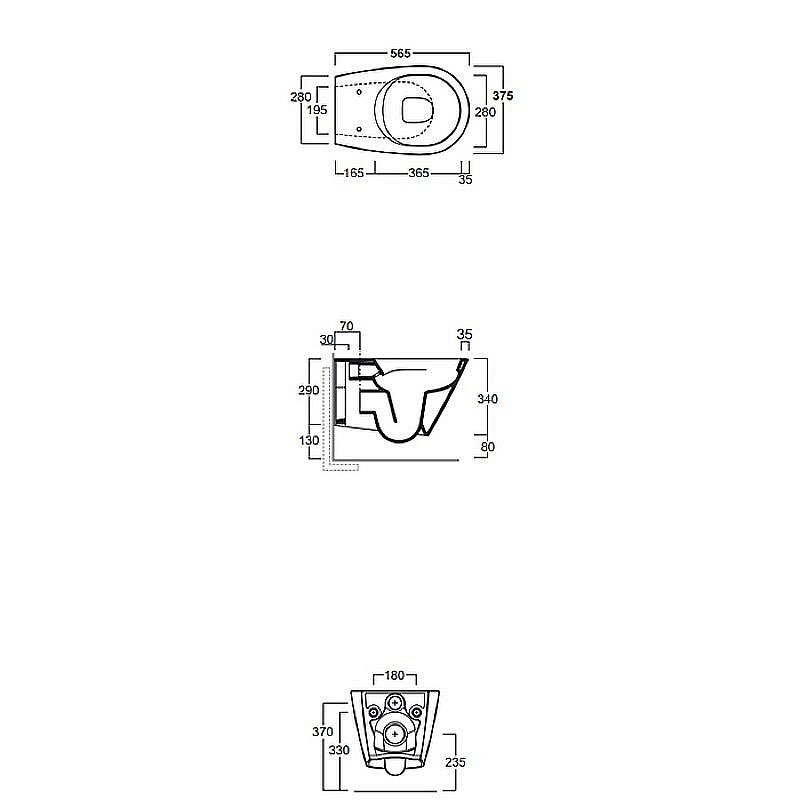 Унитаз подвесной SIMAS Gambassi GA18bi безободковый, белый купить в интернет-магазине Sanbest