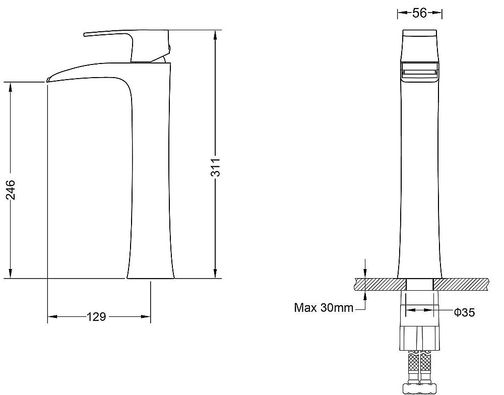 Смеситель для раковины Timo Lumi 4211/00F купить в интернет-магазине сантехники Sanbest
