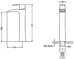 Смеситель для раковины Timo Lumi 4211/00F купить в интернет-магазине сантехники Sanbest