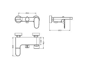 Смеситель для ванны Boheme Spectre 453-MG золото матовое купить в интернет-магазине сантехники Sanbest
