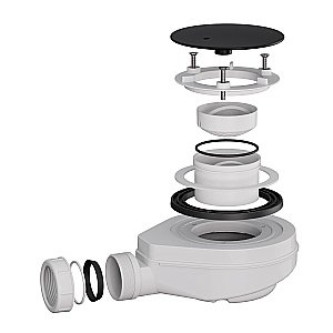 Сифон для душевого поддона RGW S-18B 44241800-04 черный купить в интернет-магазине сантехники Sanbest