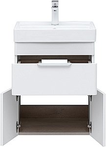 Тумба с раковиной Aquanet Ирис new 50 белый глянец для ванной в интернет-магазине Sanbest