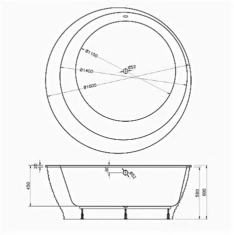 Акриловая ванна Vayer Boomerang D1600 с панелью купить в интернет-магазине Sanbest
