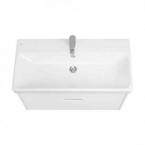 Тумба с раковиной Акватон Оливия 80 белая матовая для ванной в интернет-магазине Sanbest