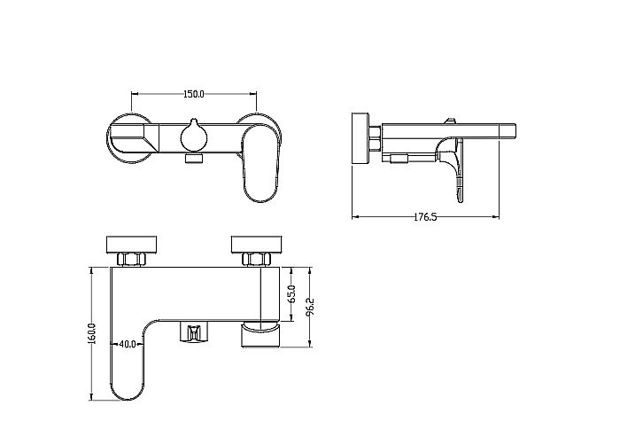 Смеситель для ванны Boheme Spectre 453-MG золото матовое купить в интернет-магазине сантехники Sanbest
