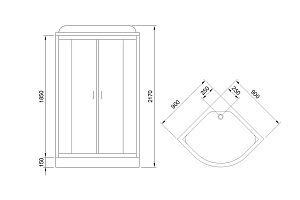 Душевая кабина Royal Bath RB90HK2-T-CH 90x90 профиль хром/стекло прозрачное купить в интернет-магазине Sanbest