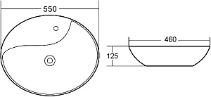 Раковина накладная WeltWasser WW ELBACH 1147 55 белая купить в интернет-магазине Sanbest