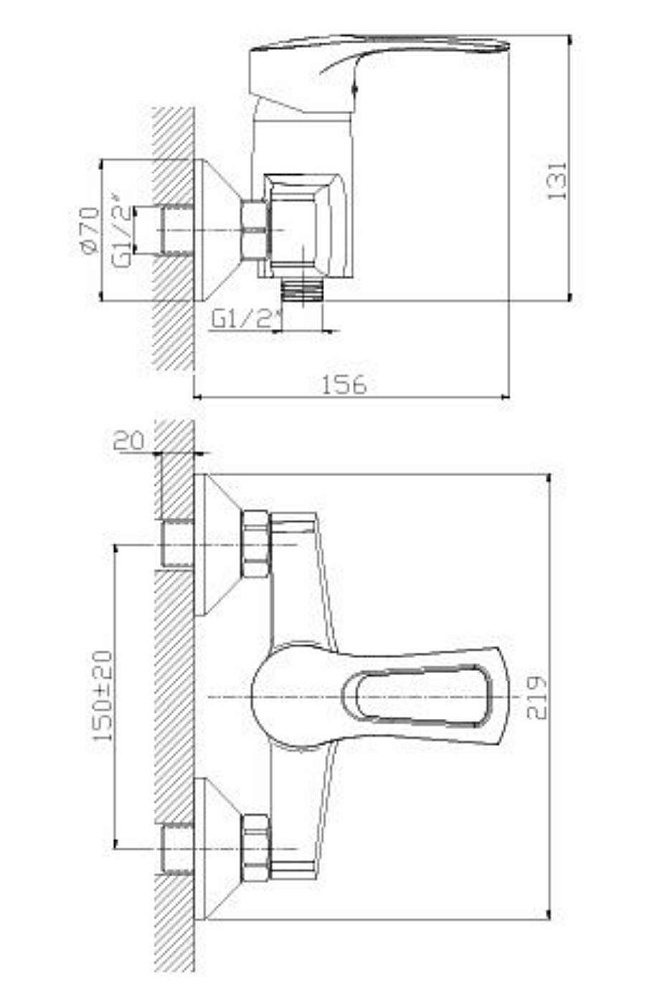 Смеситель для душа Rossinka T T40-41 купить в интернет-магазине сантехники Sanbest