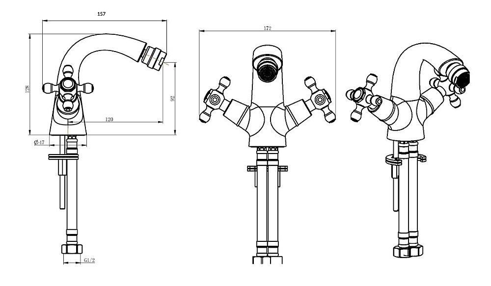 Смеситель для биде Boheme Satine 276-ST купить в интернет-магазине сантехники Sanbest